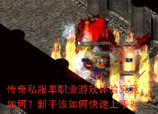 传奇私服单职业游戏体验究竟如何?新手该如何快速上手? 传奇私服单职业游戏体验究竟如何?新手该如何快速上手?