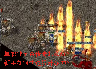 单职业至尊传奇怎么玩?新手如何快速提升战力? 单职业至尊传奇怎么玩?新手如何快速提升战力?