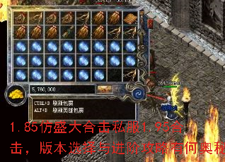 1.85仿盛大合击私服1.95合击,版本选择与进阶攻略有何奥秘? 1.85仿盛大合击私服1.95合击,版本选择与进阶攻略有何奥秘?