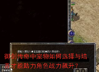 御剑传奇中宠物如何选择与培养才能助力角色战力飙升? 御剑传奇中宠物如何选择与培养才能助力角色战力飙升?