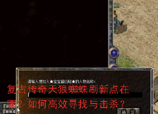 复古传奇天狼蜘蛛刷新点在哪?如何高效寻找与击杀? 复古传奇天狼蜘蛛刷新点在哪?如何高效寻找与击杀?