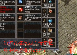 如何在征战四方传奇私服中快速提升战力? 如何在征战四方传奇私服中快速提升战力?